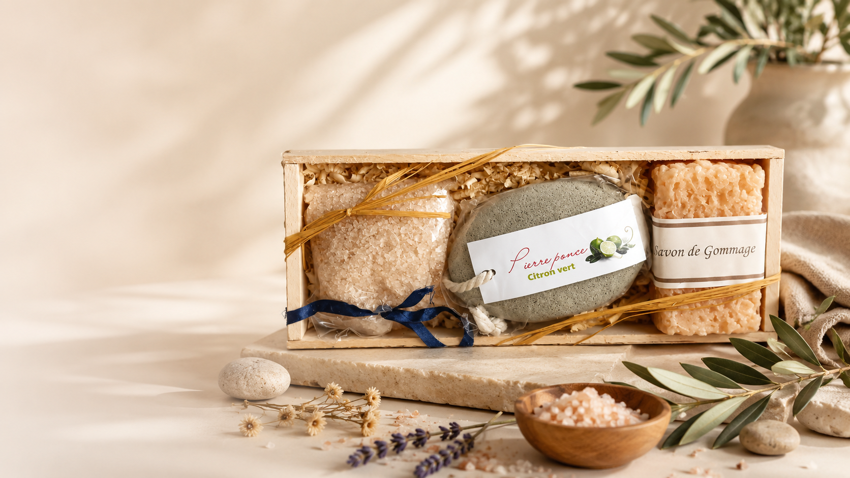 Cofanetto bagno & benessere — produzione semi-industriale di cosmetici solidi in private label — FABRICOSMETIC, Tunisia